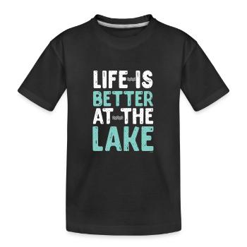 La vie est meilleure au lac - T-shirt bio Premium Enfant - noir - Devant