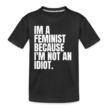 Je suis féministe - T-shirt bio Premium Enfant - noir - Devant
