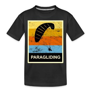 Gleitschirm Fliegen Vintage Geschenk Retro - Kinder Premium Bio T-Shirt - Schwarz - Vorne