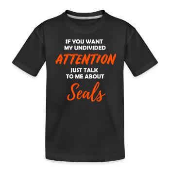 Seal Seal Animal Gift Idea - Kids' Premium Organic T-Shirt - black - Front