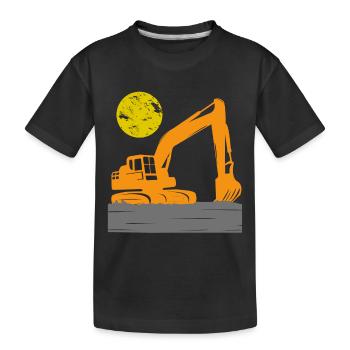 Excavatrice construction travailleur chantier de construction d'excavation enfants - T-shirt bio Premium Enfant - noir - Devant