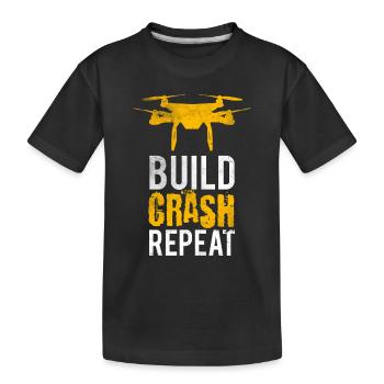 Construire Crash Répétez drone shirt cadeau drones - T-shirt bio Premium Enfant - noir - Devant