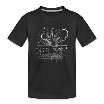 Chat chat synthétiseur de musique cadeau - T-shirt bio Premium Enfant - noir - Devant