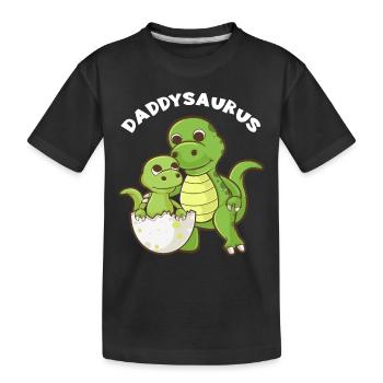 Daddysaurus - Funny Family Matching Gift - Kids' Premium Organic T-Shirt - black - Front