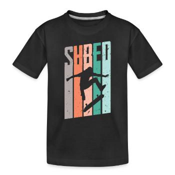 SHRED Vintage Skate Skateboard T-Shirt - Kids' Premium Organic T-Shirt - black - Front