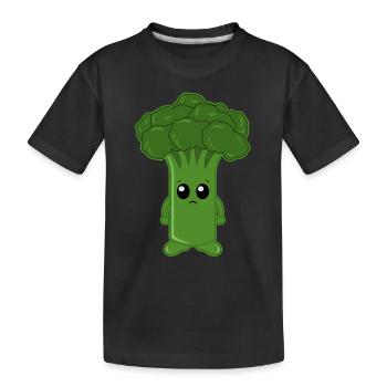 Sad Brocolli - Kids' Premium Organic T-Shirt - black - Front