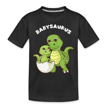 Babysaurus - Funny Family passendes Geschenk - Kinder Premium Bio T-Shirt - Schwarz - Vorne