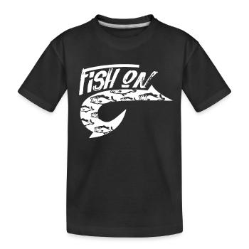 fishing - Kids' Premium Organic T-Shirt - black - Front