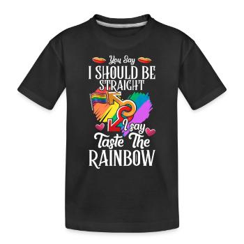 Taste The Rainbow Gay Pride LGBT LGBTQ Geschenk - Kinder Premium Bio T-Shirt - Schwarz - Vorne