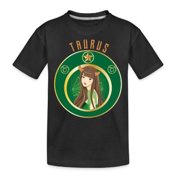 Zodiaque - Horoscope - Taureau - Cadeaux - T-shirt bio Premium Enfant - noir - Devant