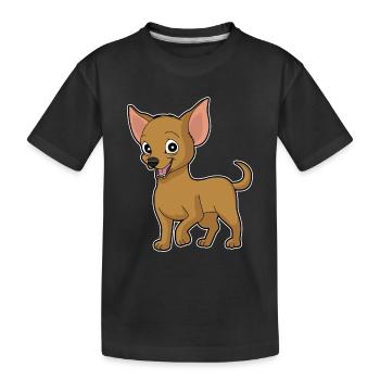 Petit chien doux Chiwawa - T-shirt bio Premium Enfant - noir - Devant
