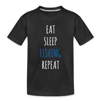 Fischer Angler Fischen Angeln Fisch Geschenkidee - Kinder Premium Bio T-Shirt - Schwarz - Vorne