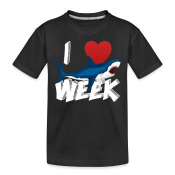 Ich liebe die Woche der Haifische Nette Neuheit Geschenkidee für Shark Lovers Graphic Shark Attack - Kinder Premium Bio T-Shirt - Schwarz - Vorne