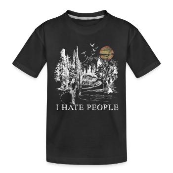 Je déteste les gens - Je déteste les gens - T-shirt bio Premium Enfant - noir - Devant