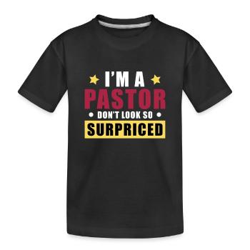 Je suis un pasteur ne regarde pas si hors de prix - T-shirt bio Premium Enfant - noir - Devant