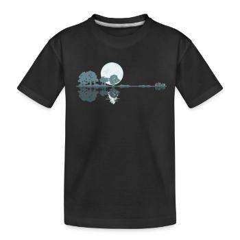 Guitar Lake Shadow Moonlight Geschenkidee - Kinder Premium Bio T-Shirt - Schwarz - Vorne
