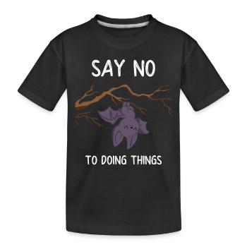 Fledermaus - Fledermaus T-Shirt - Faulenzer - Kinder Premium Bio T-Shirt - Schwarz - Vorne
