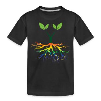 Nature - Rainbow - Conservation - Roots - Kids' Premium Organic T-Shirt - black - Front