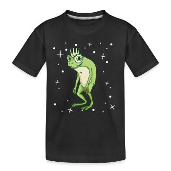 Frosch Shirt Prinz - Kinder Premium Bio T-Shirt - Schwarz - Vorne