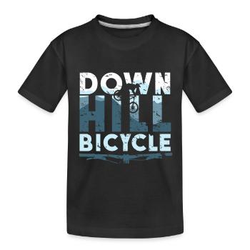 Downhill Fahrrad Slopestyle Sprünge Matsch - Kinder Premium Bio T-Shirt - Schwarz - Vorne