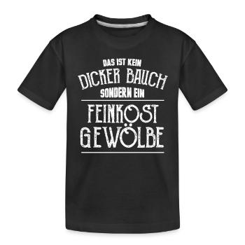 Dicker Bauch dick fett lustig Geschenk Geburtstag - Kinder Premium Bio T-Shirt - Schwarz - Vorne