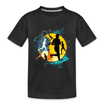 Running Sport Jogger Recreational Sports Gift Running - Kids' Premium Organic T-Shirt - black - Front