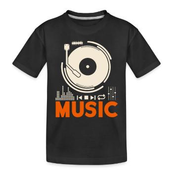 Musique Music Record Lecteur DJ cadeau - T-shirt bio Premium Enfant - noir - Devant