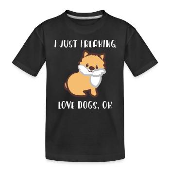 Chien - Chiens - T-shirt pour chien - J'aime les chiens - T-shirt bio Premium Enfant - noir - Devant