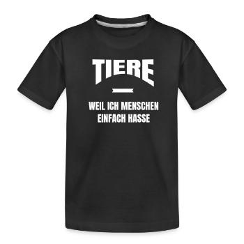Droits des animaux protection des animaux blague de la haine humaine cadeau - T-shirt bio Premium Enfant - noir - Devant