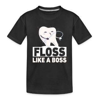 Floss Tanz Dance Geschenk Zahnarzthelferin Geburt - Kinder Premium Bio T-Shirt - Schwarz - Vorne