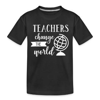 Teacher Gift Education School Sayings Teacher Training - Kids' Premium Organic T-Shirt - black - Front