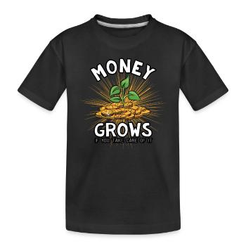 Money 1 - Kids' Premium Organic T-Shirt - black - Front