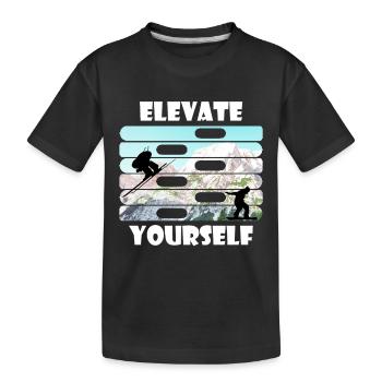 Elevate Wintersport Shirt & Geschenkidee - Kinder Premium Bio T-Shirt - Schwarz - Vorne