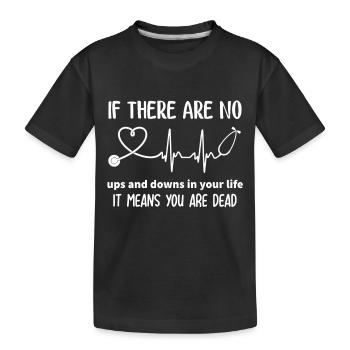 Lustiges Krankenschwester EKG Shirt & Geschenk - Kinder Premium Bio T-Shirt - Schwarz - Vorne