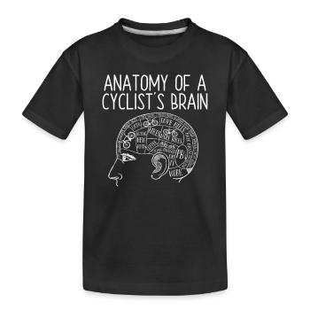 Fahrrad-Anatomie des Gehirns eines Radfahrers - Kinder Premium Bio T-Shirt - Schwarz - Vorne