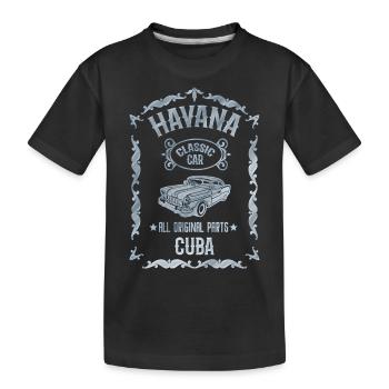 Voiture classique Cuba La Havane Voiture classique - T-shirt bio Premium Enfant - noir - Devant