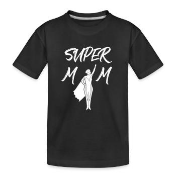 Super Mom - Kinder Premium Bio T-Shirt - Schwarz - Vorne