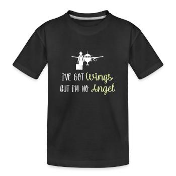 Funny Stewardess Saying & Pilot Gift - Kids' Premium Organic T-Shirt - black - Front