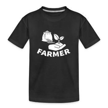 farmer - Kids' Premium Organic T-Shirt - black - Front