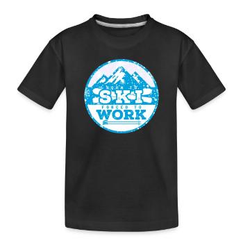Ski Winter Skifahrer Skifahren Schnee Skin Skinfit - Kinder Premium Bio T-Shirt - Schwarz - Vorne