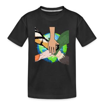 Pattes mains animaux Protection des animaux Protection de la nature Cadeau - T-shirt bio Premium Enfant - noir - Devant