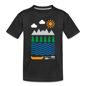 Kajak - Kinder Premium Bio T-Shirt - Schwarz - Vorne