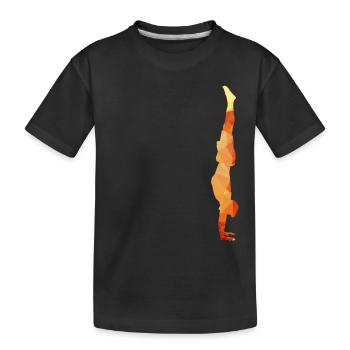 Yoga Stand polygone or - T-shirt bio Premium Enfant - noir - Devant