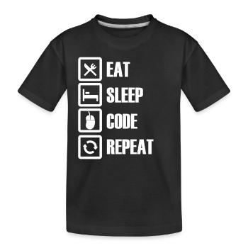 Répétez le programme Mangez le sommeil - T-shirt bio Premium Enfant - noir - Devant