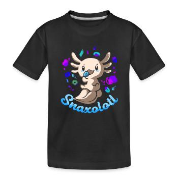 Axolotl Reptile Salamandre Aquarium Kawaii Lurch - T-shirt bio Premium Enfant - noir - Devant