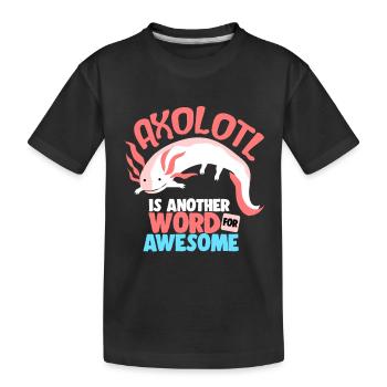 Axolotl Reptile Salamandre Aquarium Kawaii Lurch - T-shirt bio Premium Enfant - noir - Devant