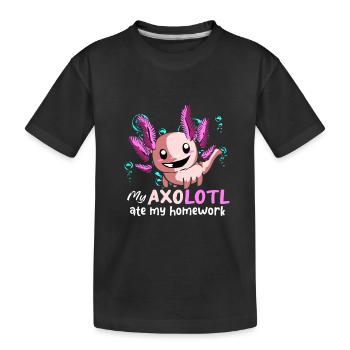 Axolotl Reptile Salamandre Aquarium Kawaii Lurch - T-shirt bio Premium Enfant - noir - Devant
