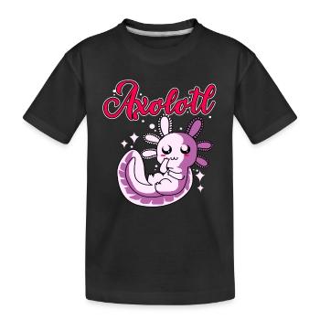 Axolotl Reptile Salamandre Aquarium Kawaii Lurch - T-shirt bio Premium Enfant - noir - Devant