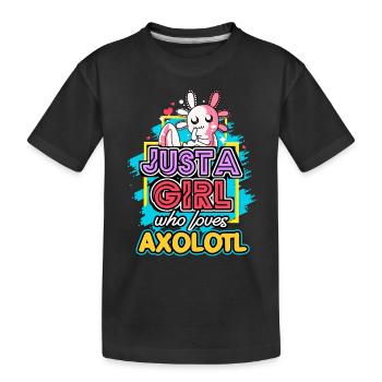 Axolotl Reptile Salamandre Aquarium Kawaii Lurch - T-shirt bio Premium Enfant - noir - Devant