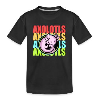 Axolotl Reptile Salamandre Aquarium Kawaii Lurch - T-shirt bio Premium Enfant - noir - Devant